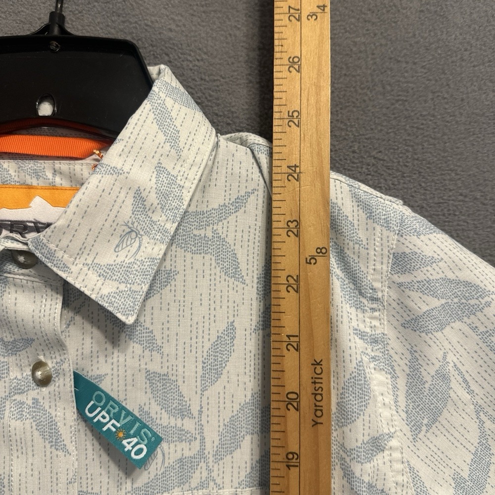 NWOT Orvis Tech Chambray Short Sleeve Work Shirt Women XS White UPF 40 Gardening - Picture 7 of 9